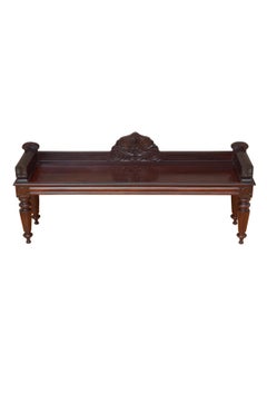 Country House Mahogany Hall Bench, Window Seat c1830