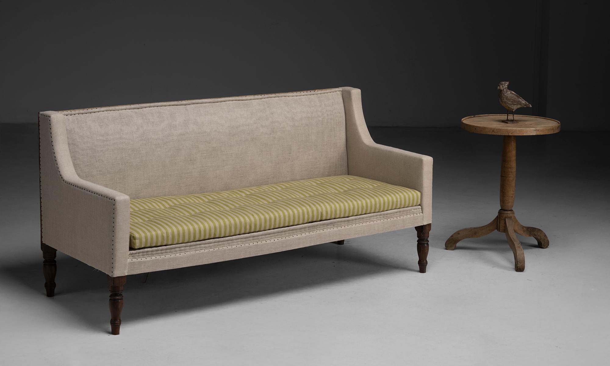 England, 1860
Upholstered in scrim with sprung seat and squab cushion.
73