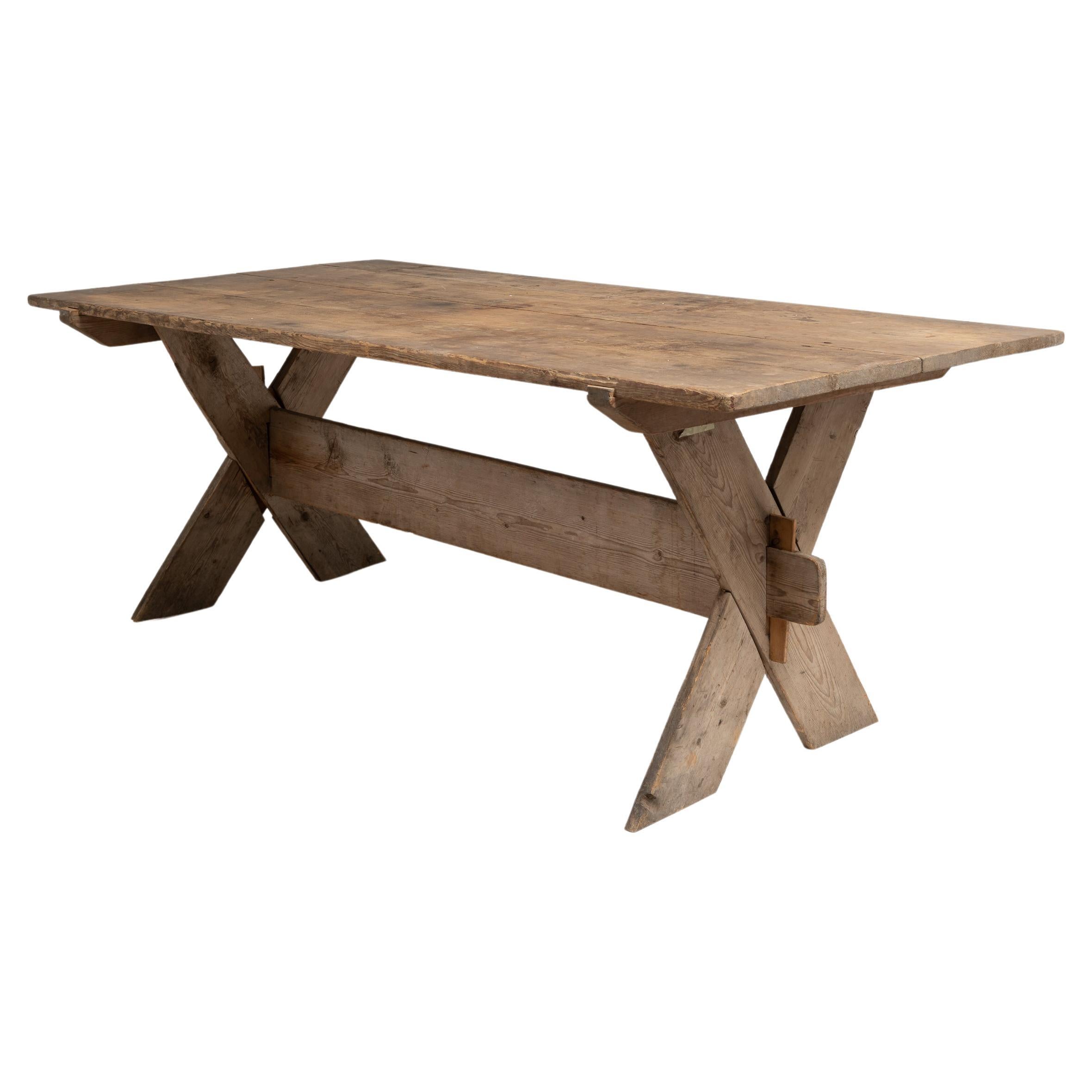 Trestle Table made from Old Wood For Sale at 1stDibs