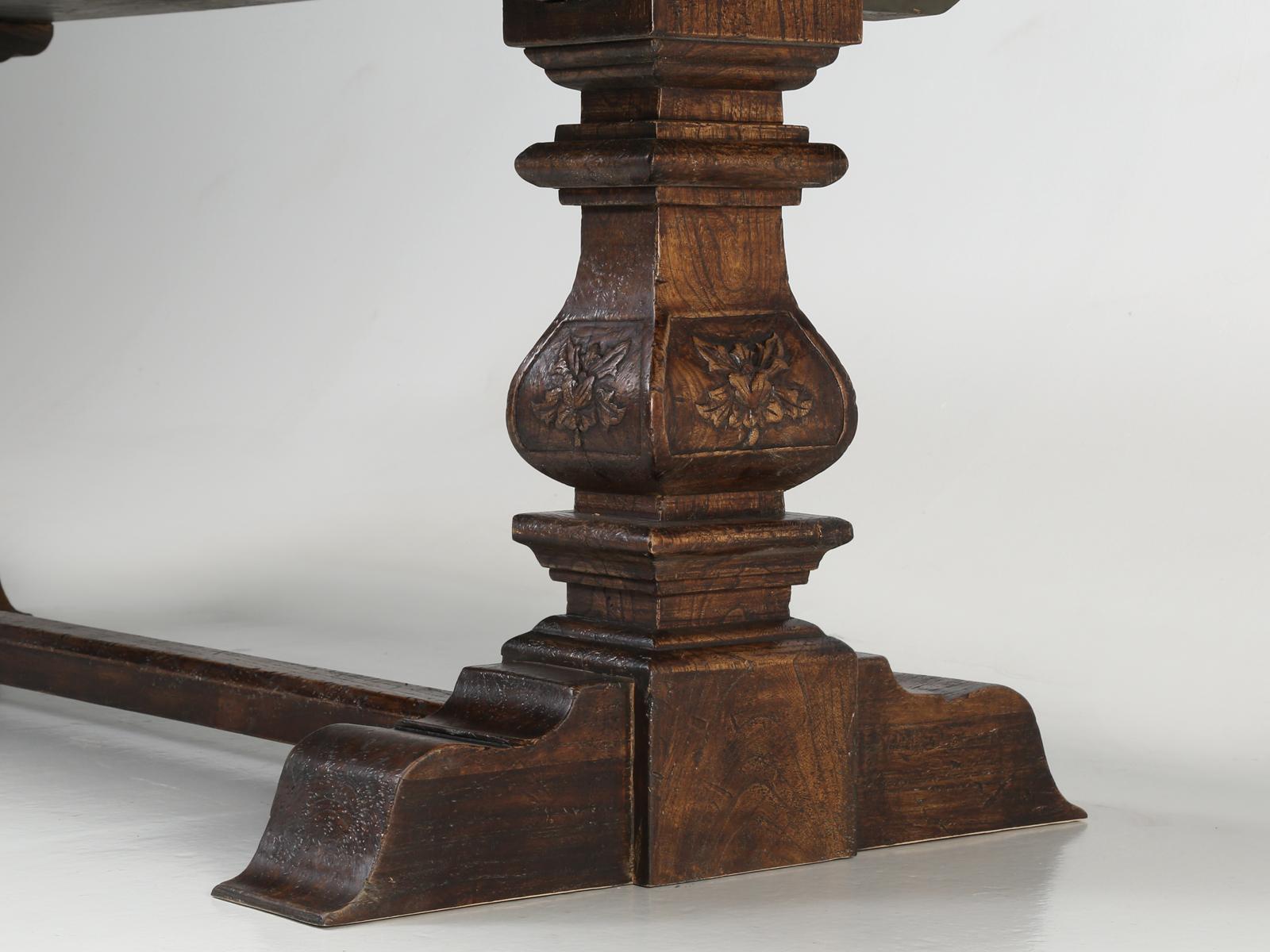 Country Italian Farm Table, Constructed from Solid Elm, Restored 7