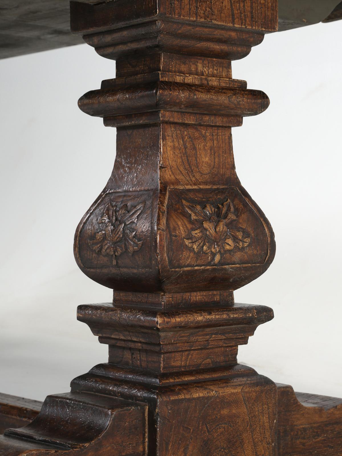 Country Italian Farm Table, Constructed from Solid Elm, Restored 8