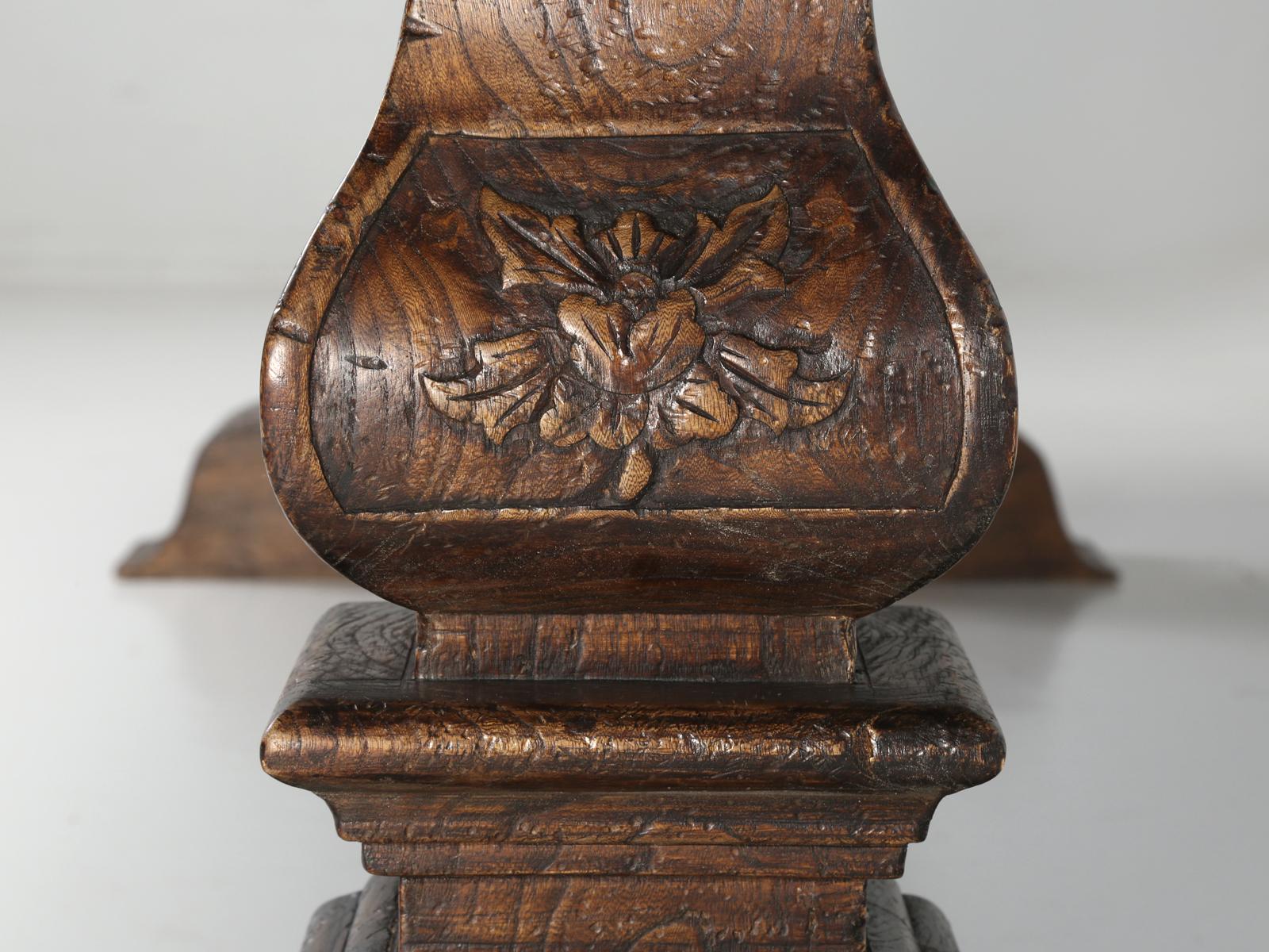 Country Italian Farm Table, Constructed from Solid Elm, Restored 9