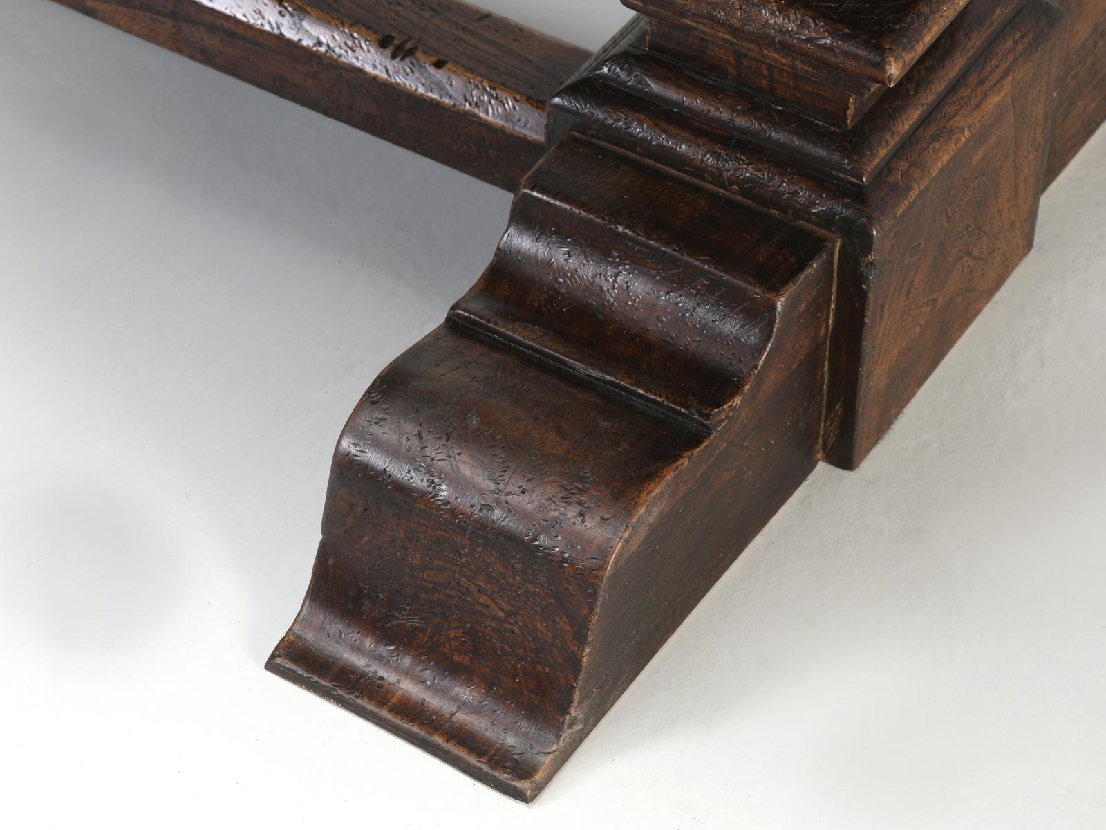 Country Italian Farm Table, Constructed from Solid Elm, Restored 10