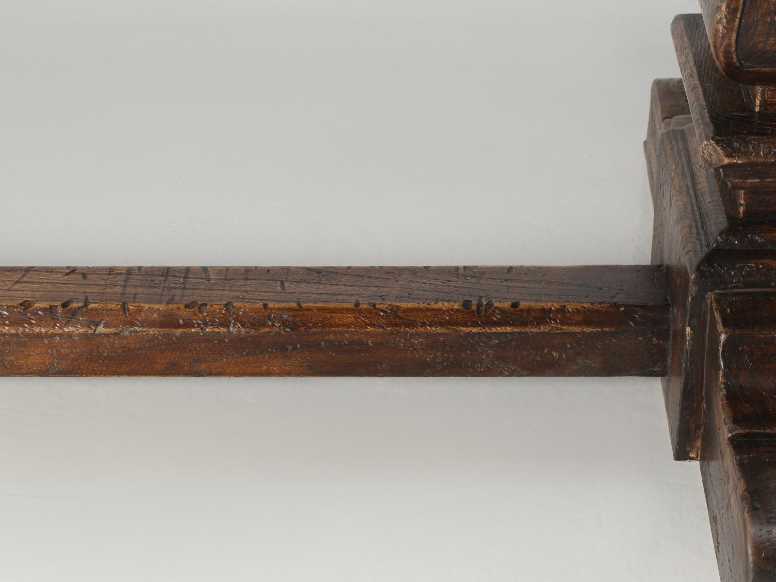 Country Italian Farm Table, Constructed from Solid Elm, Restored 11