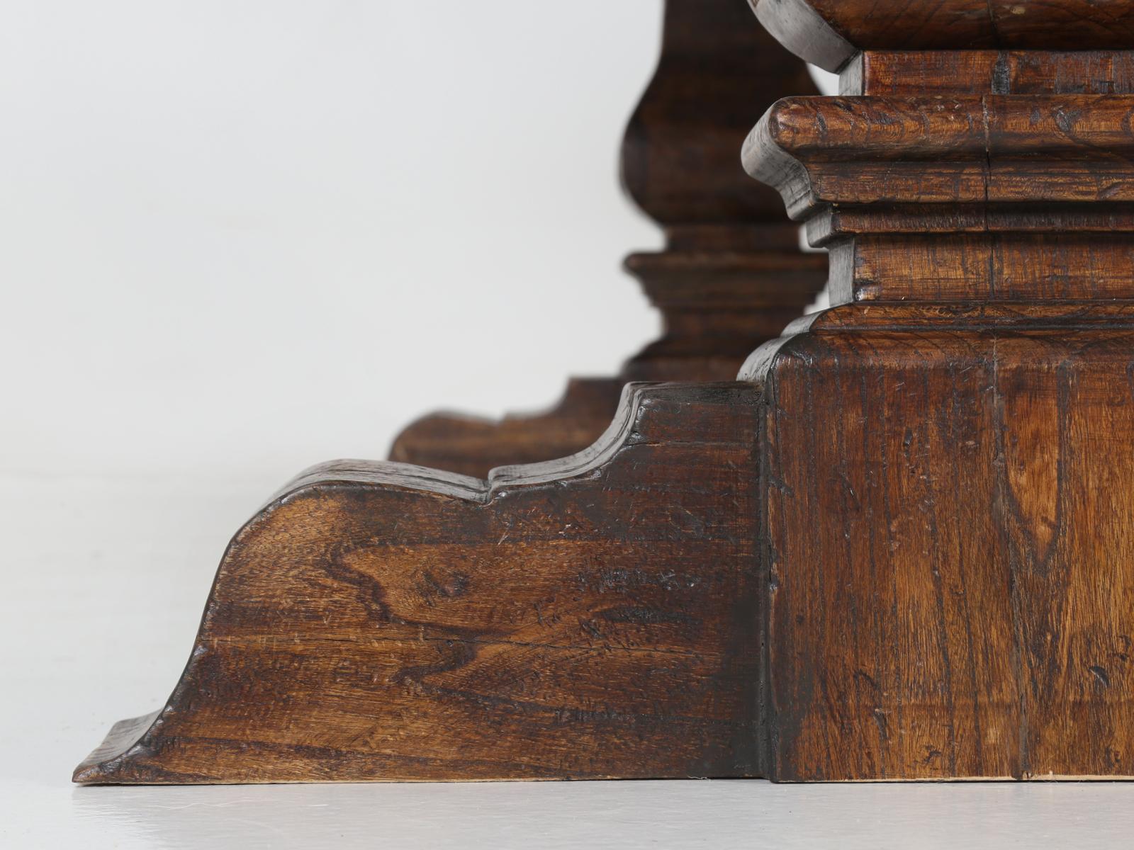 Country Italian Farm Table, Constructed from Solid Elm, Restored 13