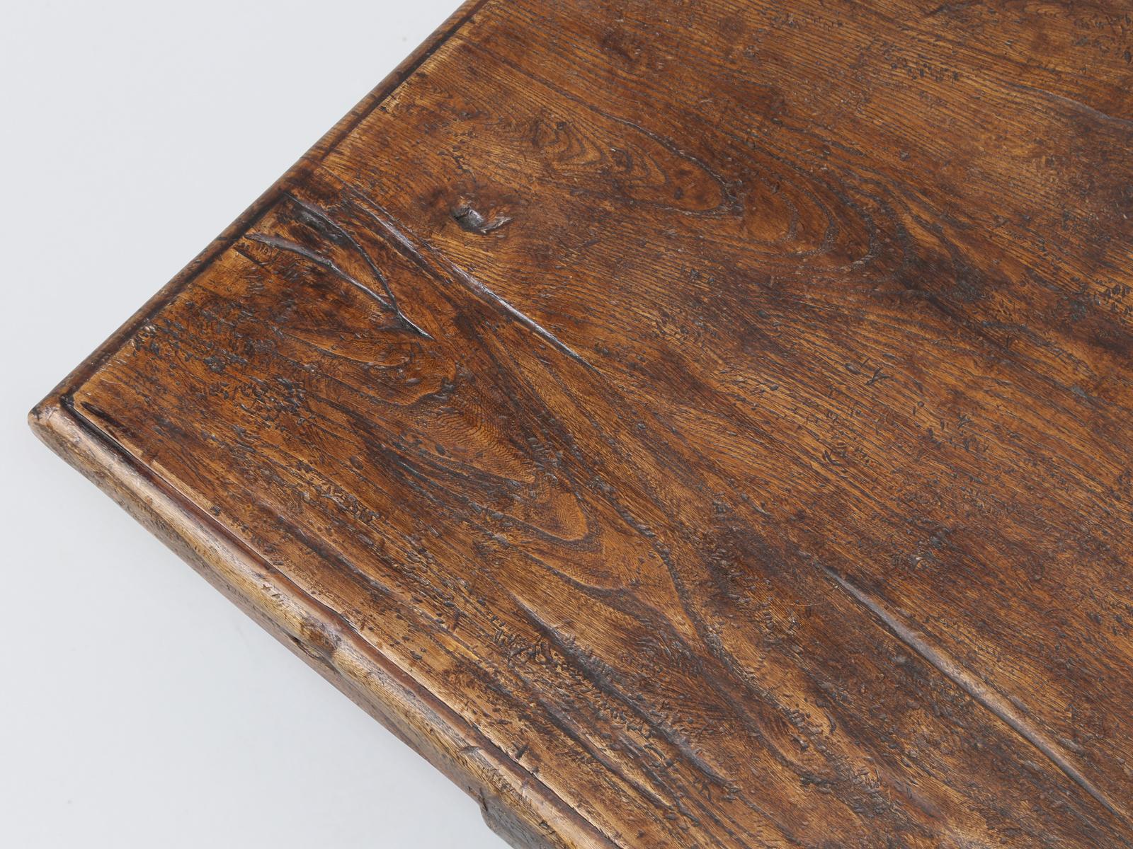 Country Italian Farm Table, Constructed from Solid Elm, Restored In Good Condition In Chicago, IL