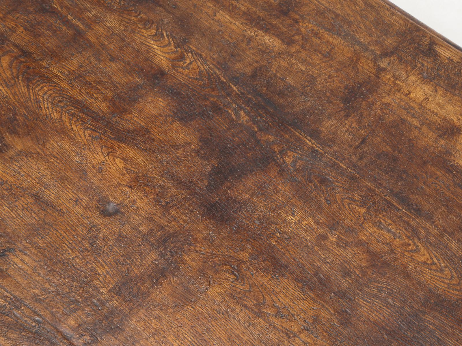 Country Italian Farm Table, Constructed from Solid Elm, Restored 1