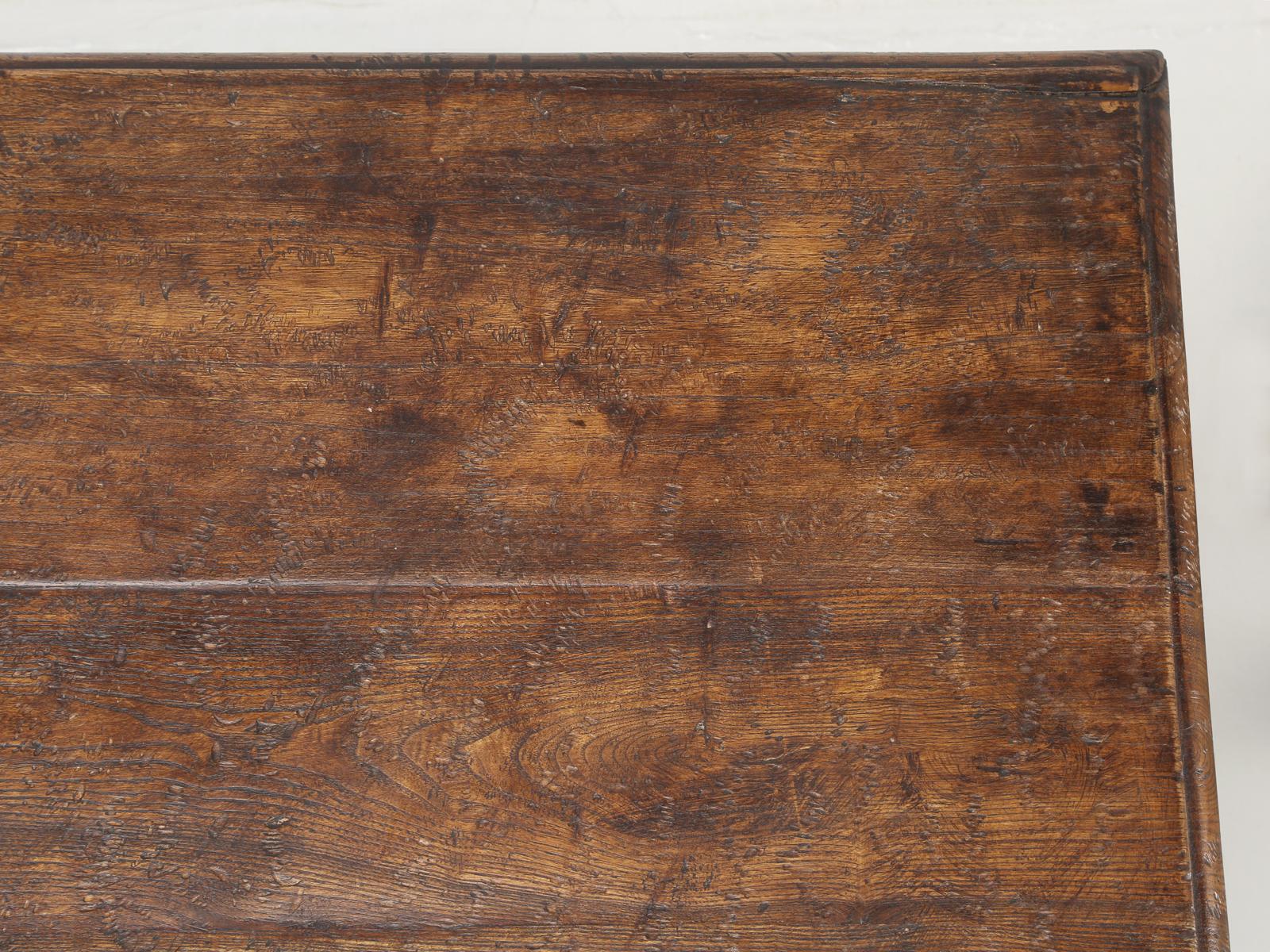Country Italian Farm Table, Constructed from Solid Elm, Restored 4