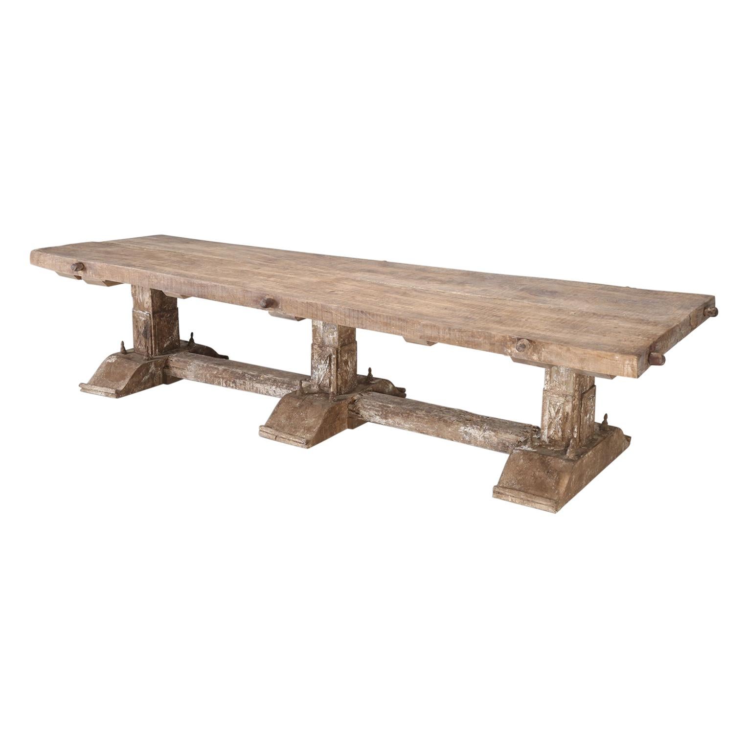 Country Italian Massive Size Dining Table Still in its Original Rustic Finish