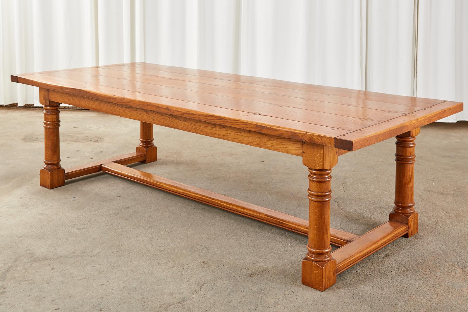 Hand-Crafted Country Italian Oak Farmhouse Refectory Dining Table