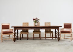 Country Italian Provincial Oak Farmhouse Trestle Dining Table