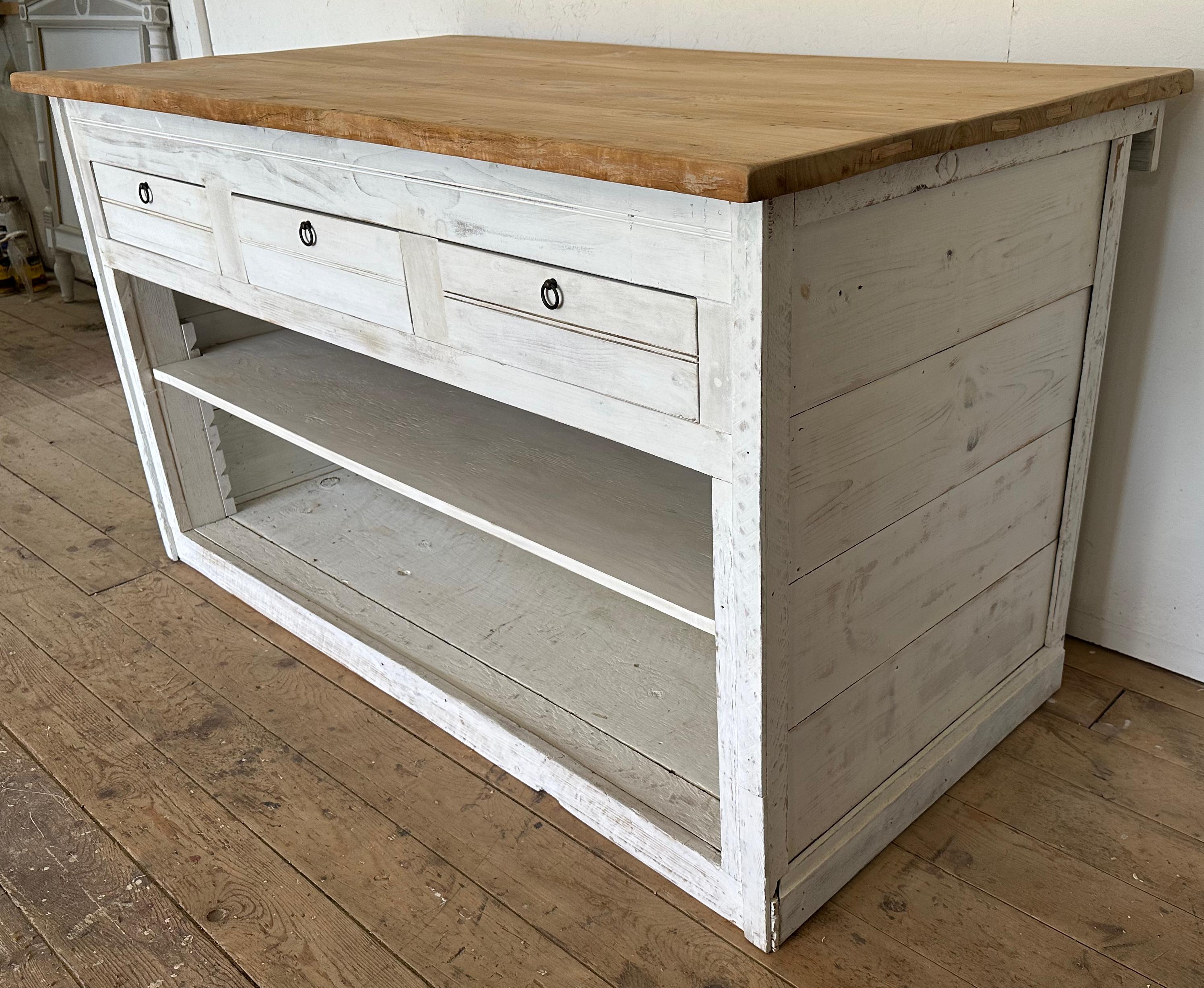 Country Kitchen Counter or Center Island Worktable For Sale 8