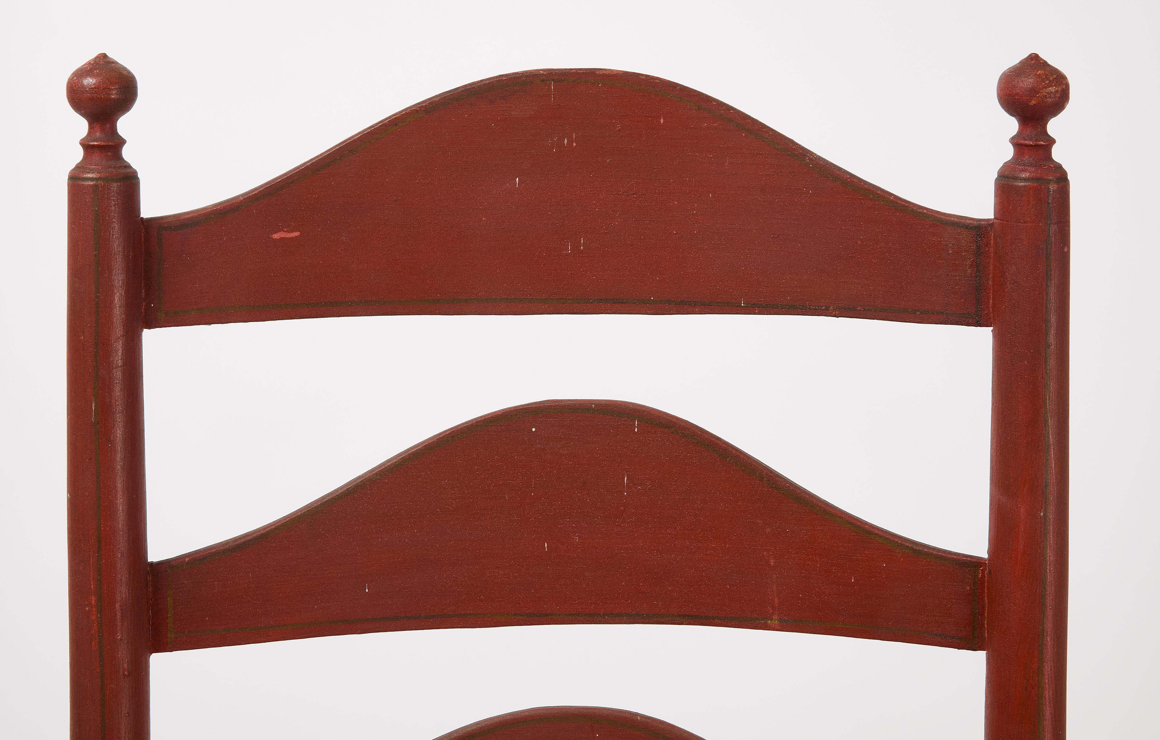 American Country Ladder Back Chair in Original Paint For Sale