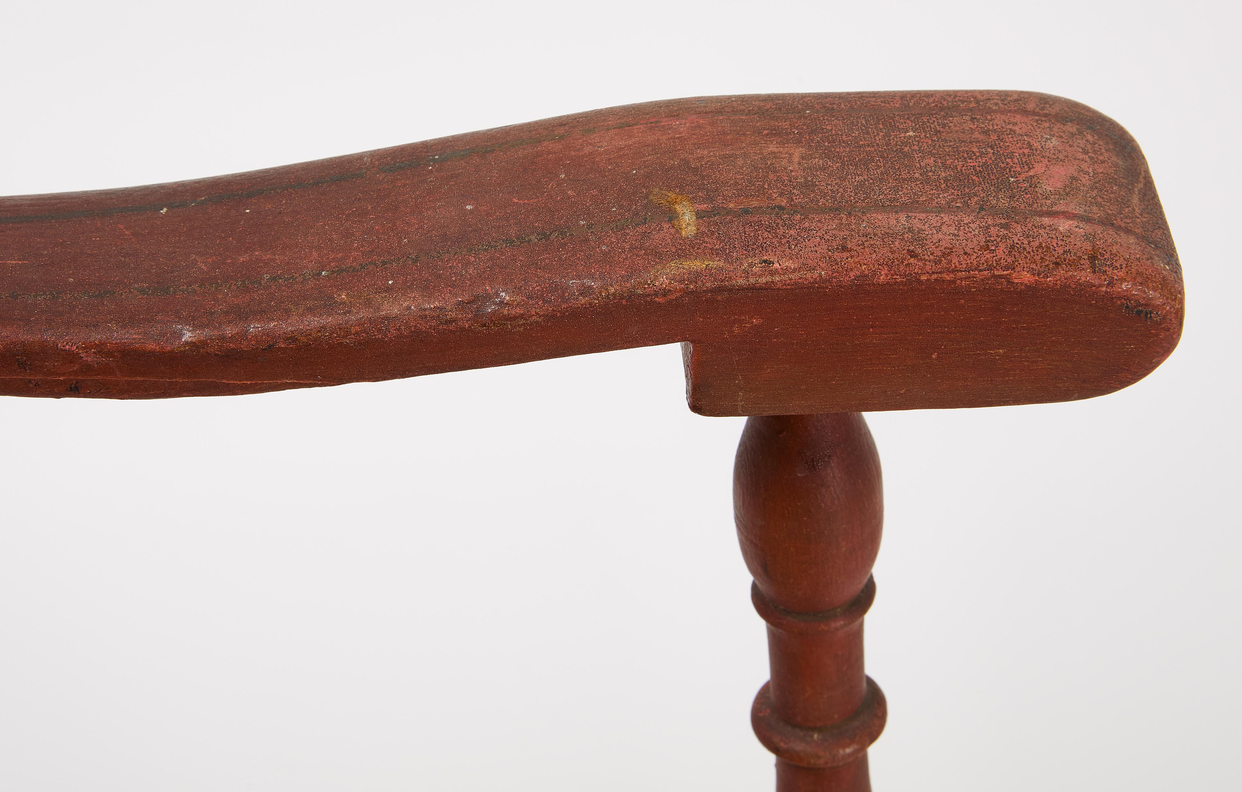 Carved Country Ladder Back Chair in Original Paint For Sale