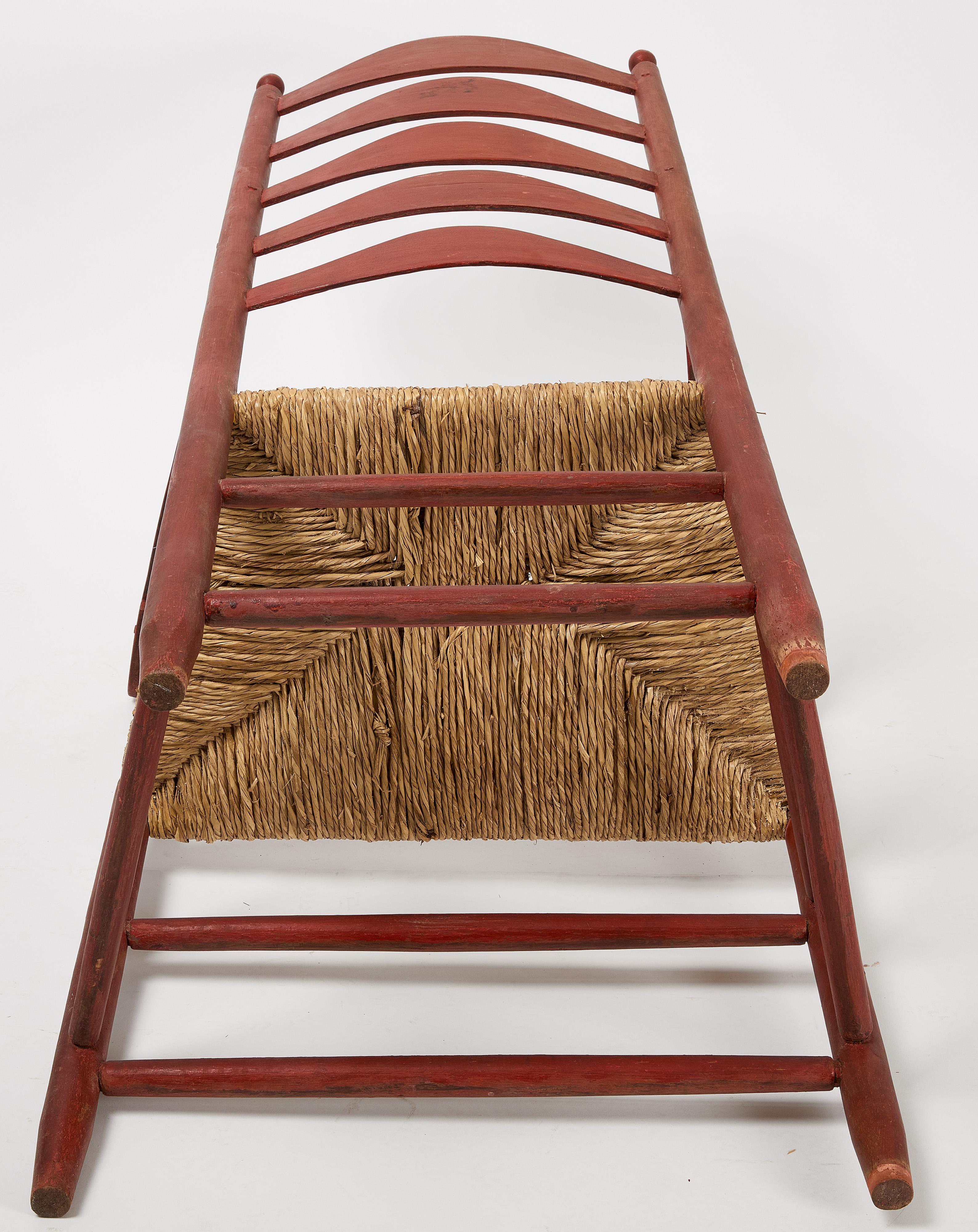 Early 19th Century Country Ladder Back Chair in Original Paint For Sale