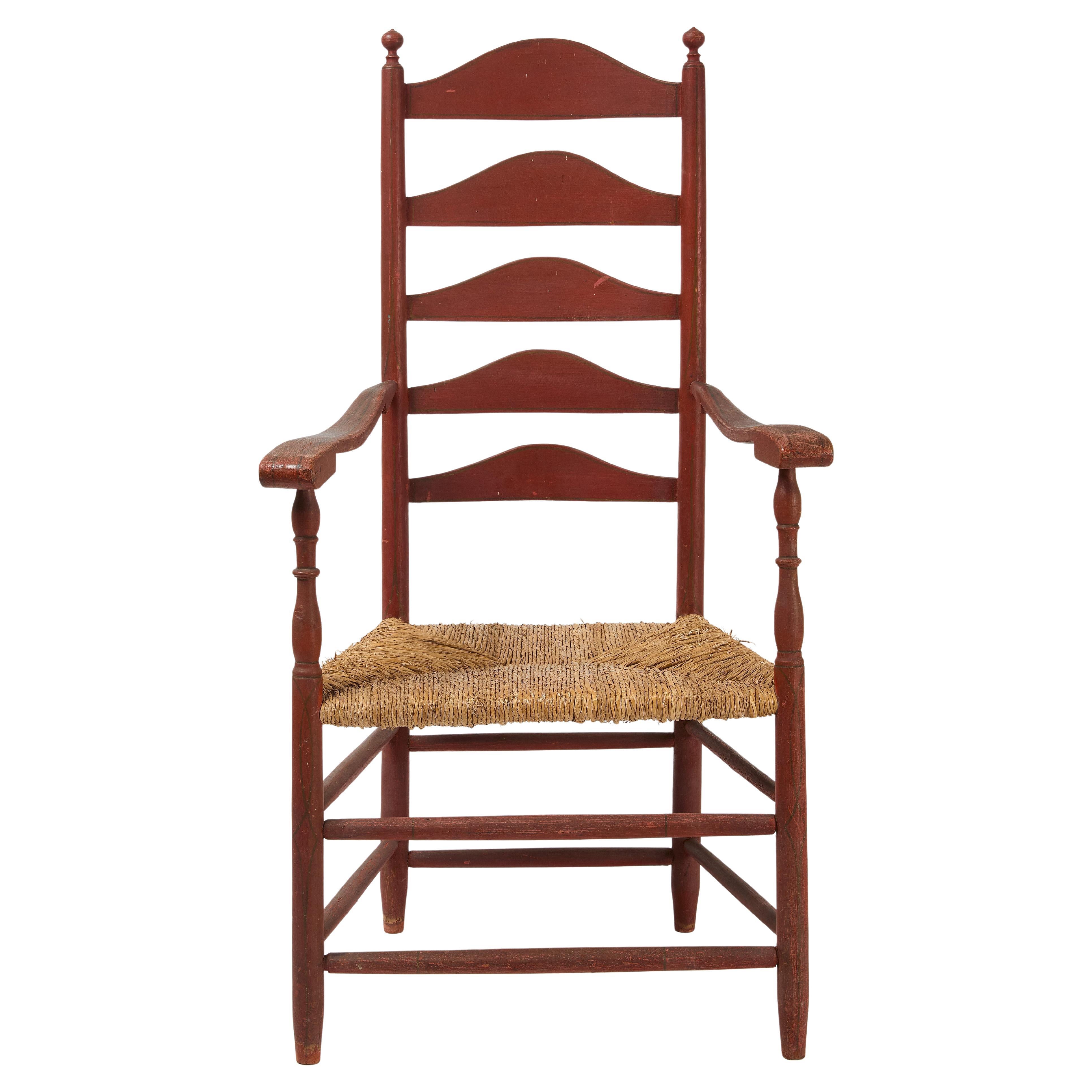Country Ladder Back Chair in Original Paint For Sale