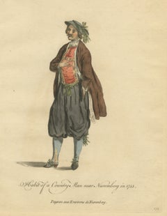Country Man near Nuremberg in Red Waistcoat and Brown Coat, 1755, Jefferys 1757