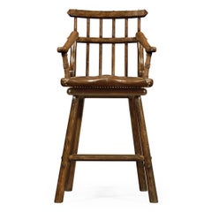 Country Oak Armchair Bar Stool