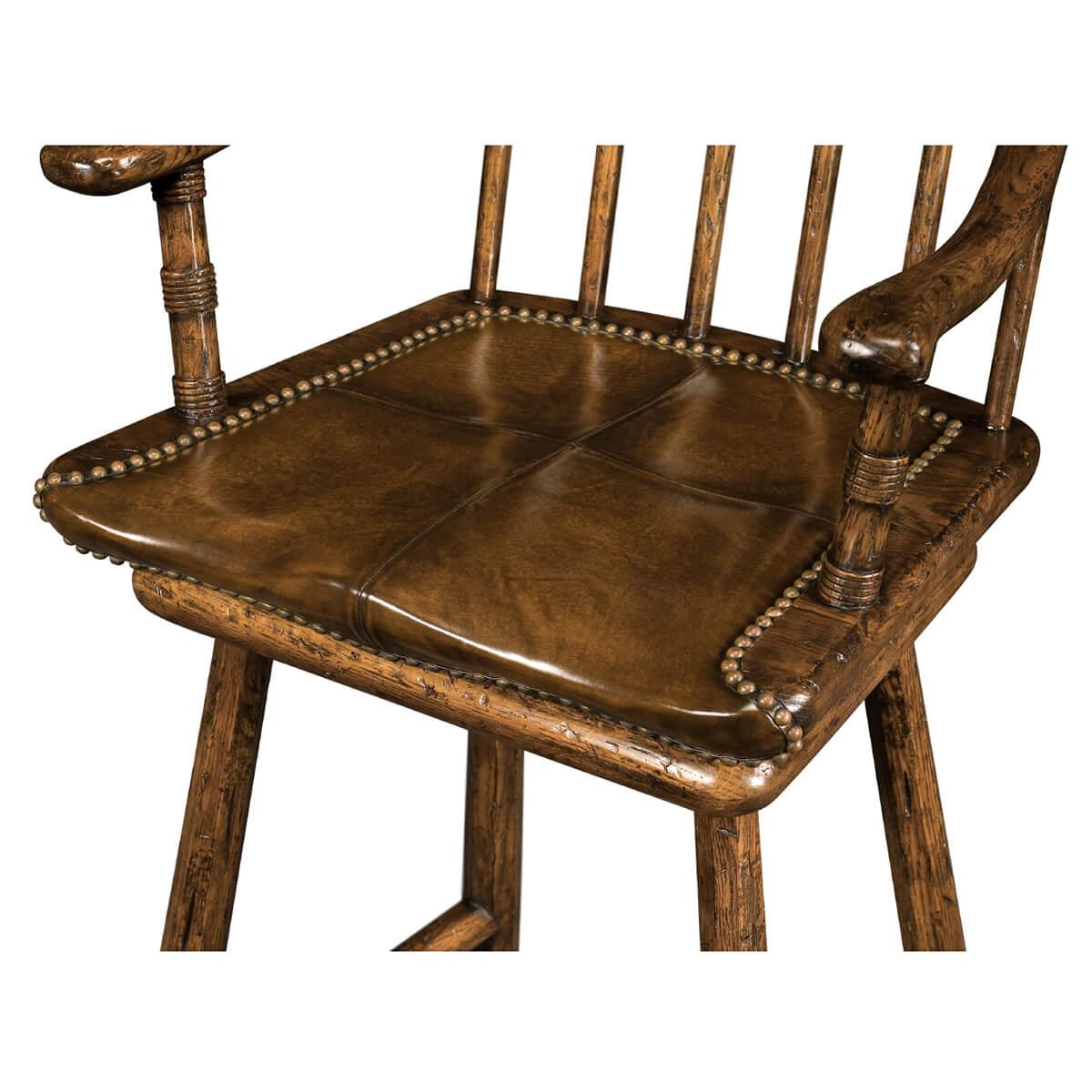 oak bar stool with back