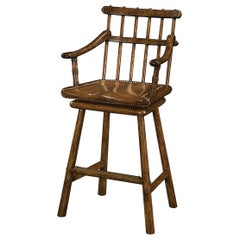 Country Oak Armchair Bar Stool