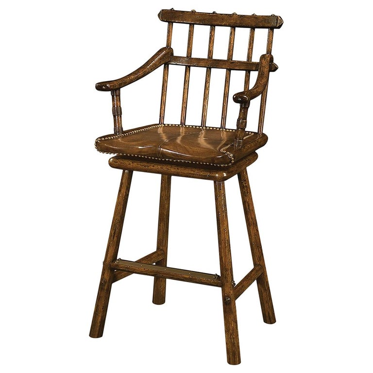 Country Oak Armchair Bar Stool For Sale at 1stDibs oak bar stools