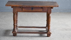 Country or Provence Style Dining Table in Rustic Oak from Denmark, circa 1900