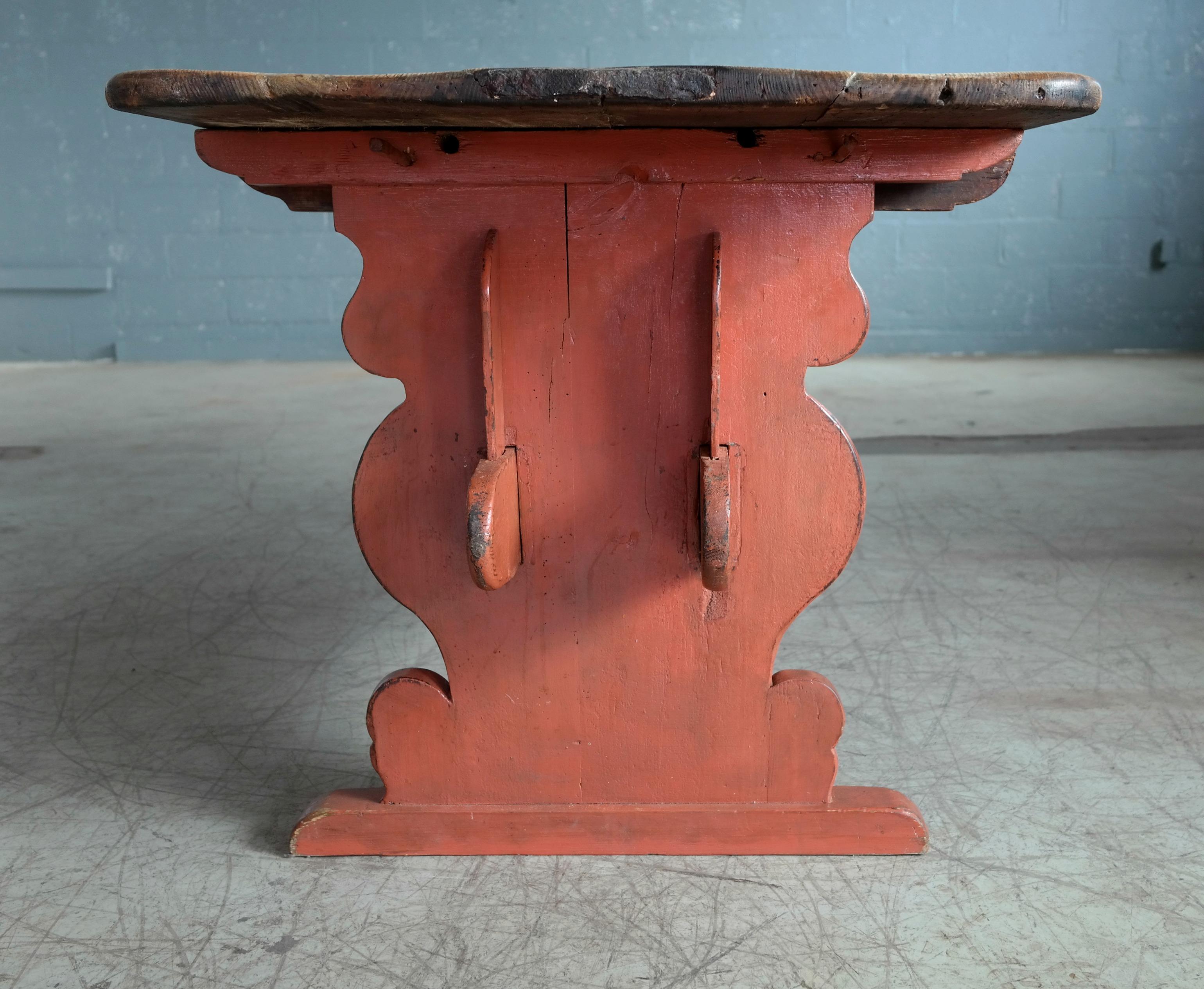 Country or Provence Style Dining Table in Rustic Pine from Denmark, circa 1900 4