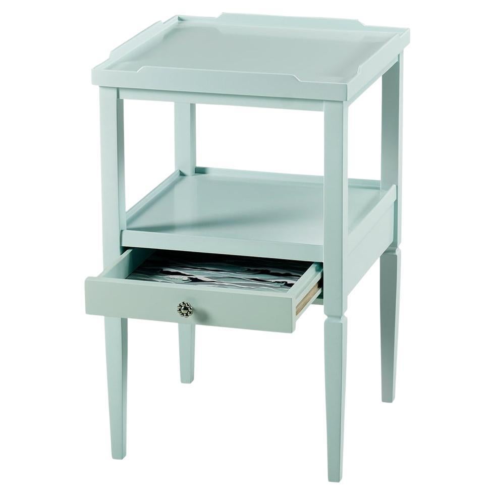Country Painted Two Tier End Table, Palladian Blue