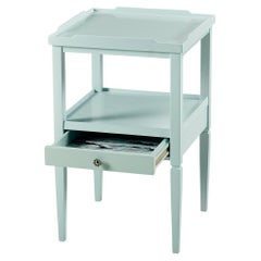 Country Painted Two Tier End Table, Palladian Blue