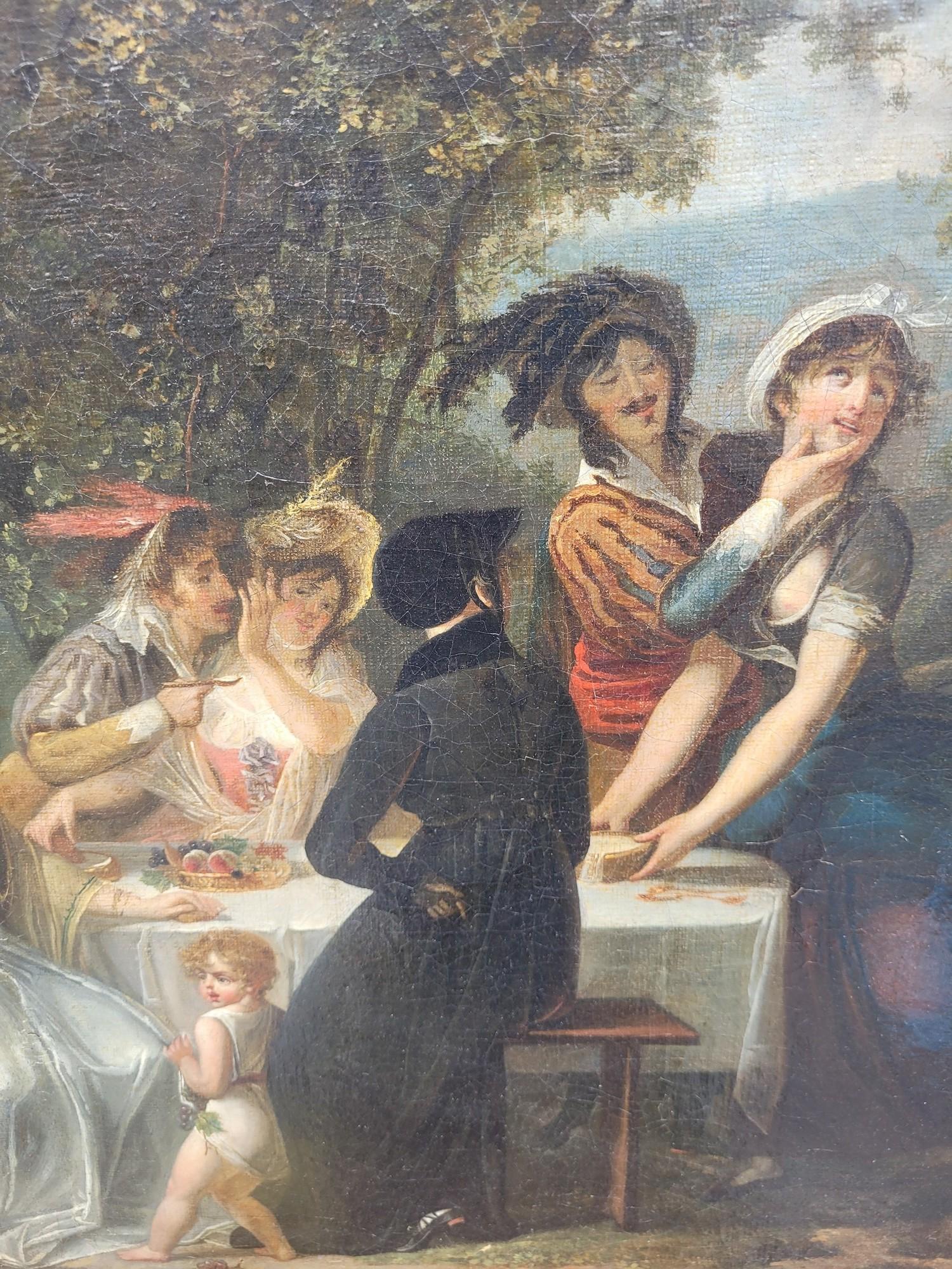 Picnic di campagna, Hst incorniciato, inizio XIX secolo in vendita 7