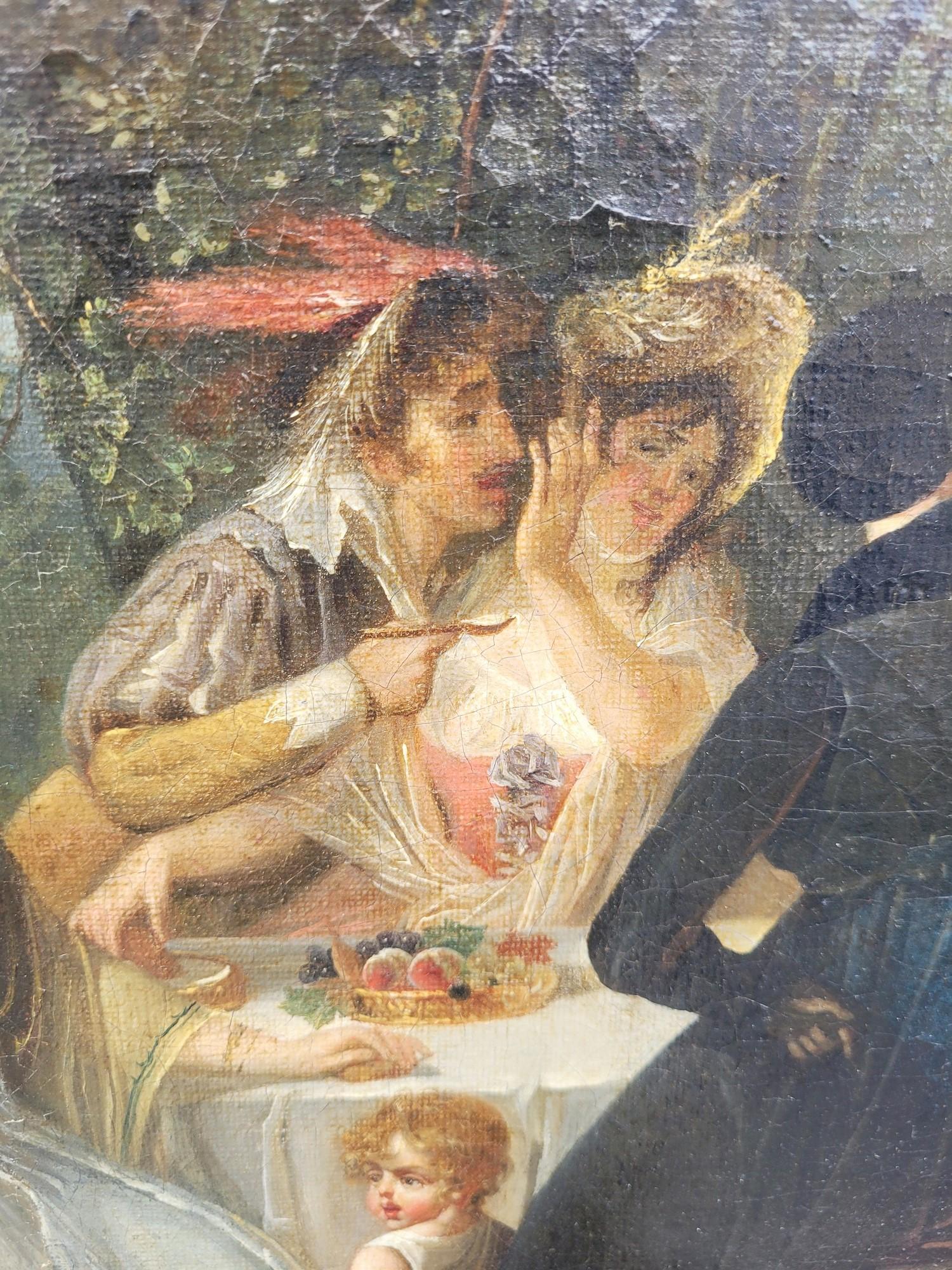 Europeo Picnic di campagna, Hst incorniciato, inizio XIX secolo in vendita