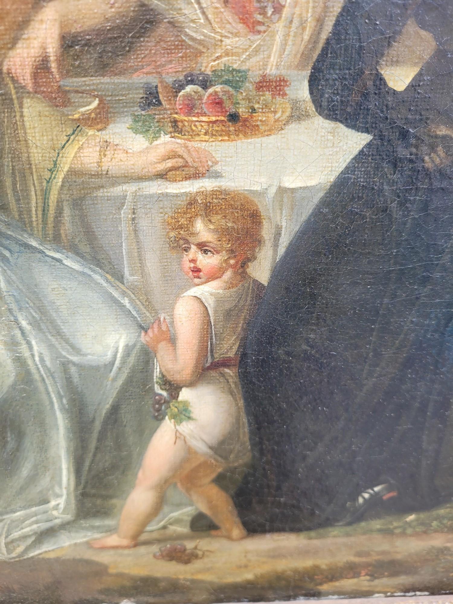 Pittura Picnic di campagna, Hst incorniciato, inizio XIX secolo in vendita