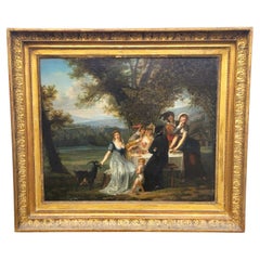 Country Picnic, Framed Hst, Early 19th Century