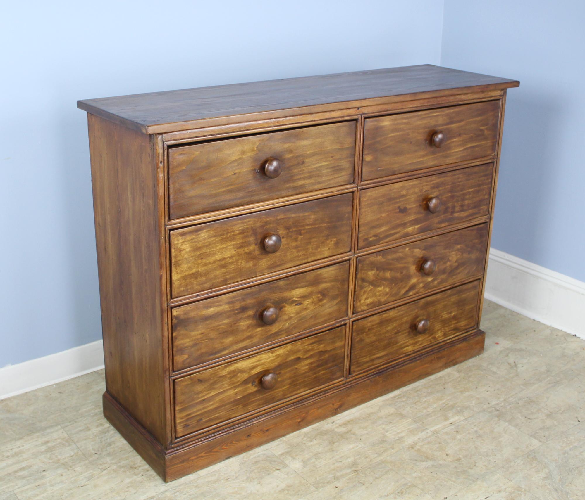 French Country Pine Bank of 8 Drawers