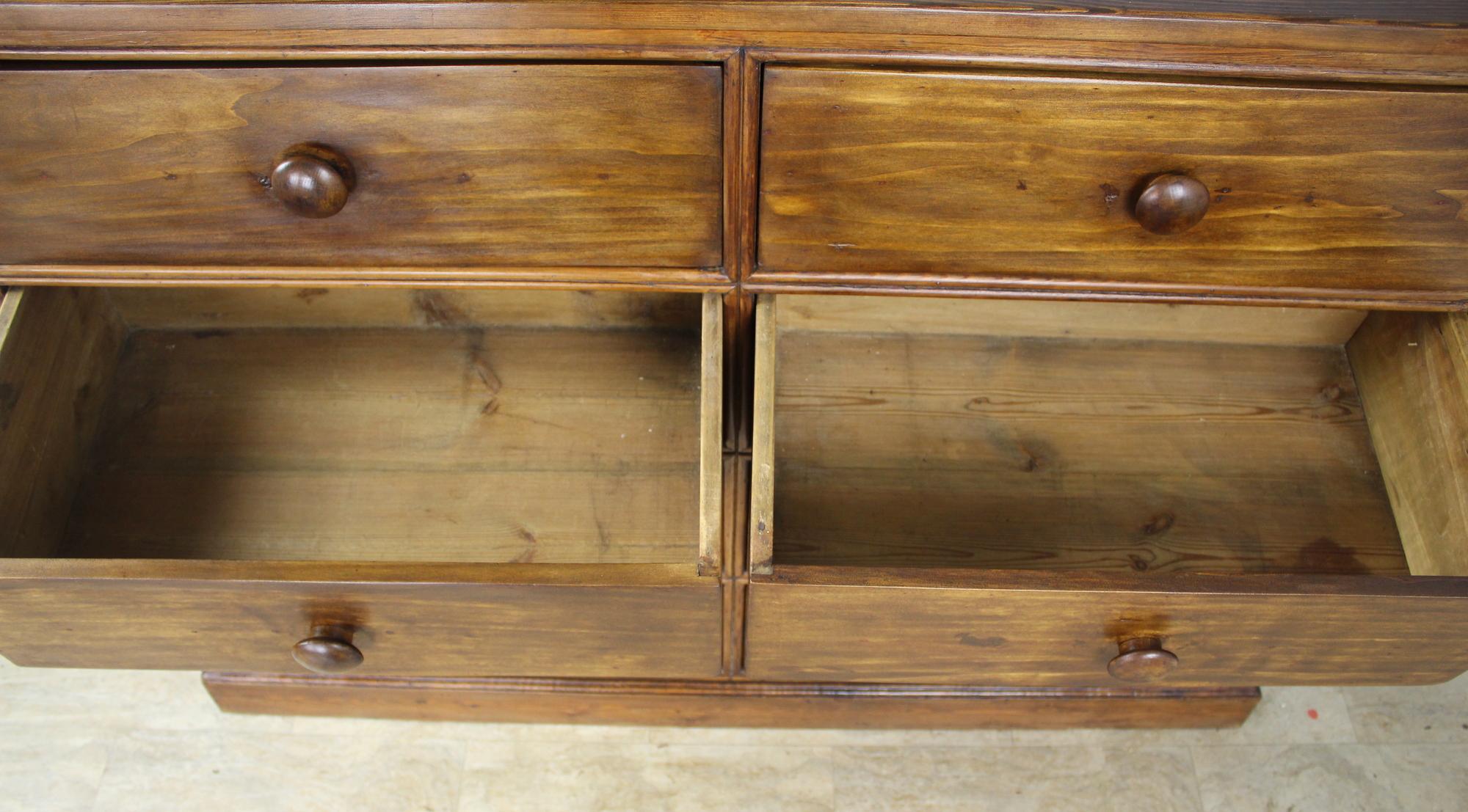 Country Pine Bank of 8 Drawers 4