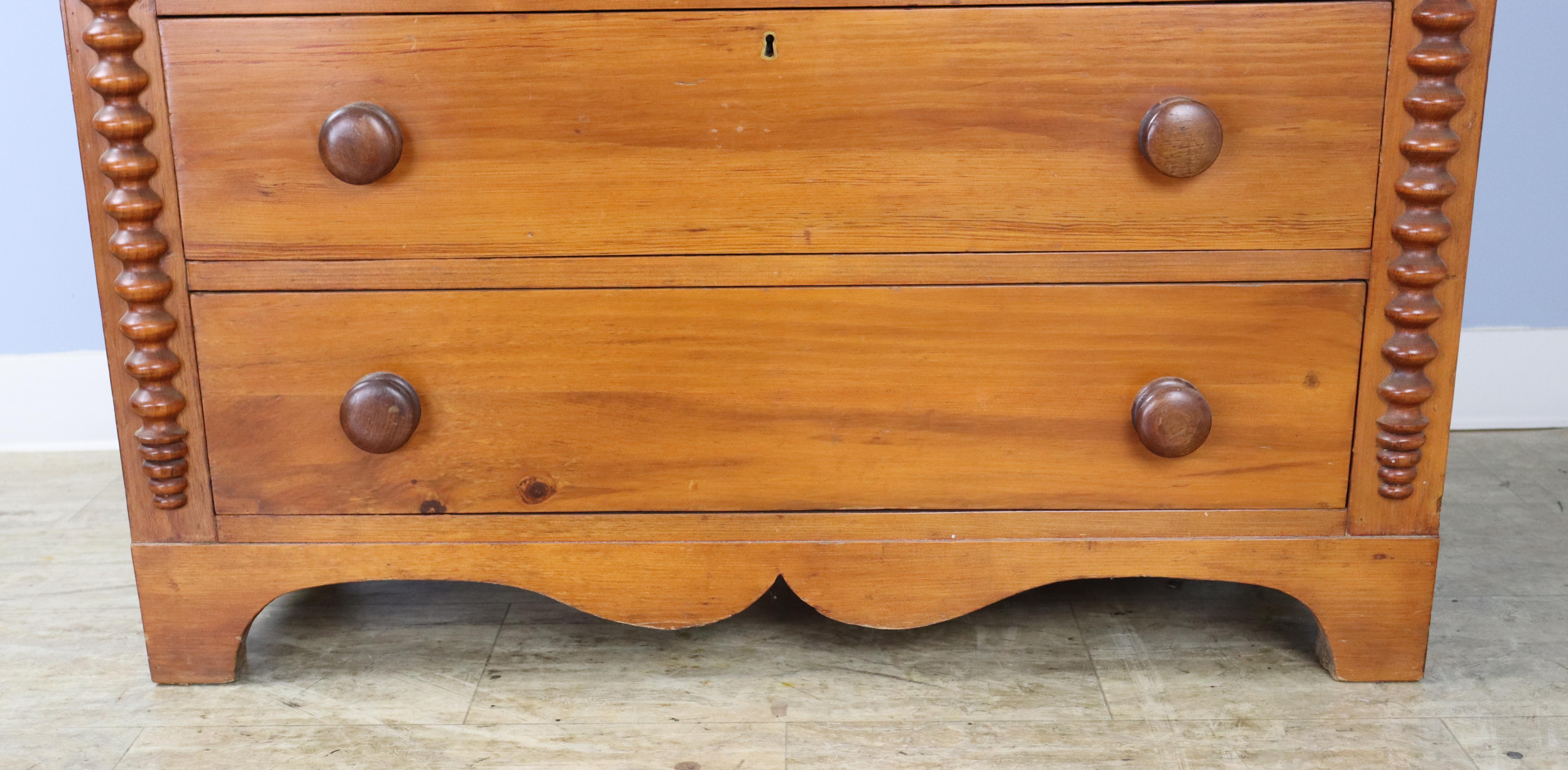 Country Pine Chest of Drawers with Bobbin Detail For Sale 4