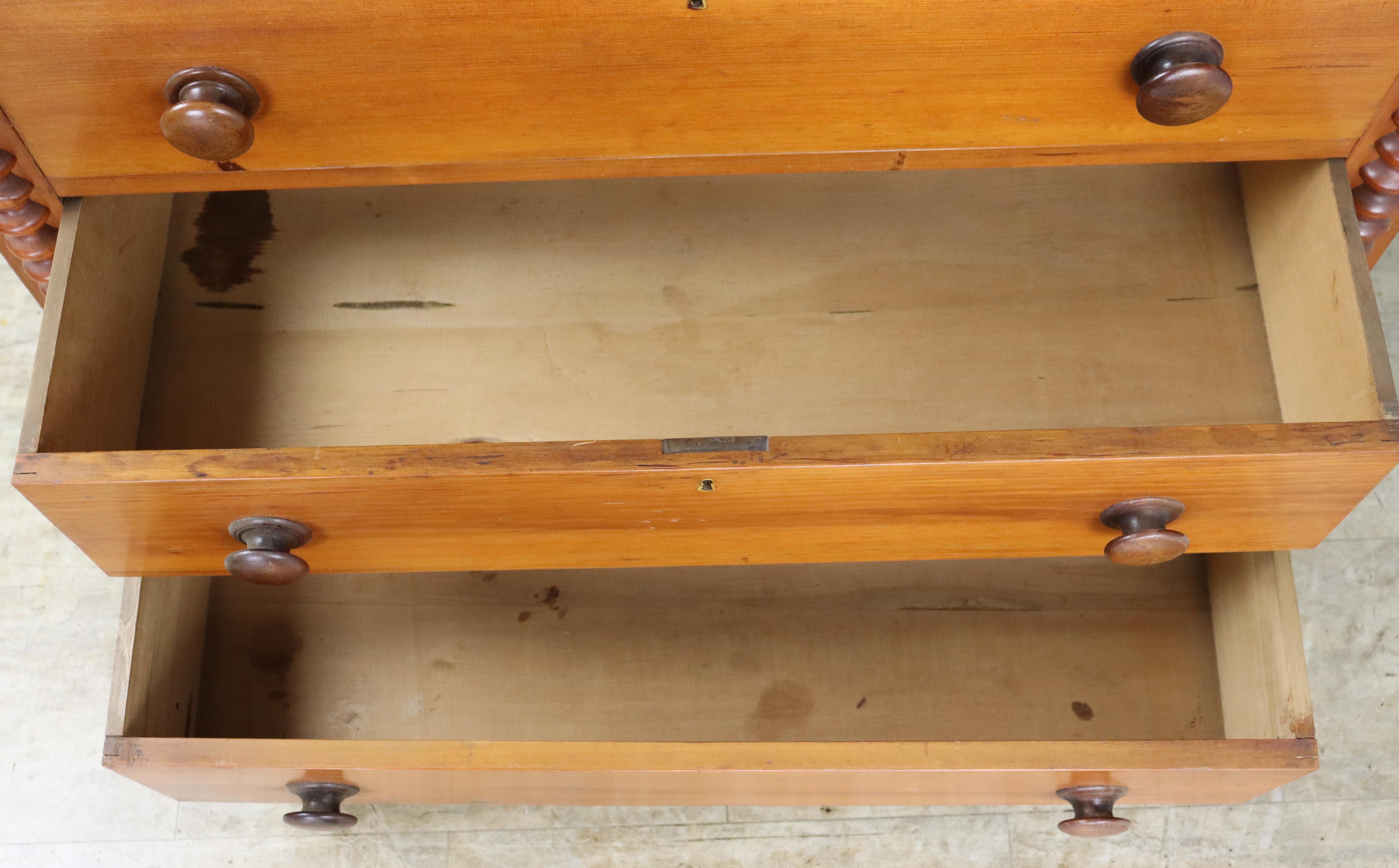 Country Pine Chest of Drawers with Bobbin Detail 4