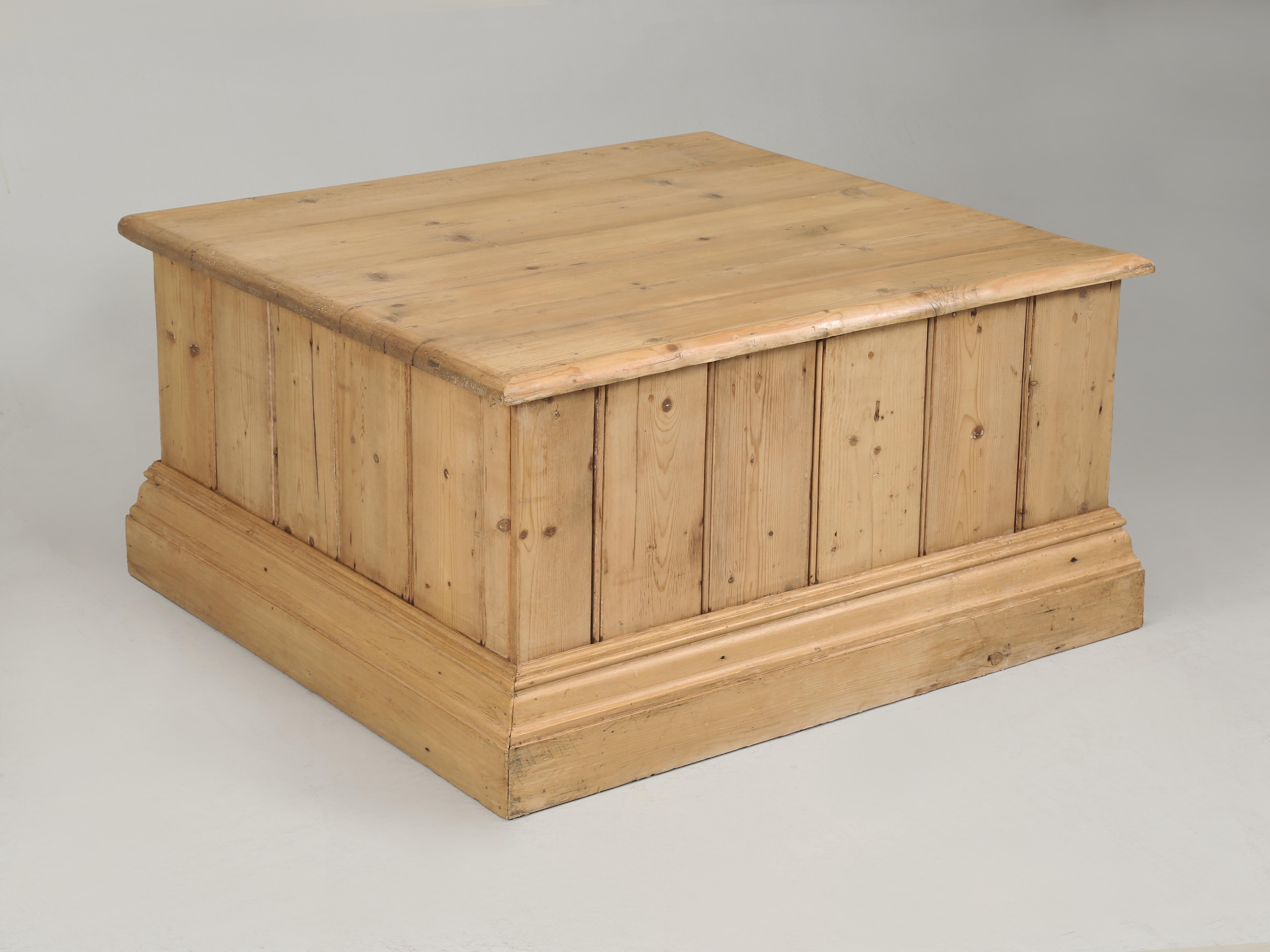 Country Pine Coffee Table Made from Antique English Architects Planning Chest For Sale 10