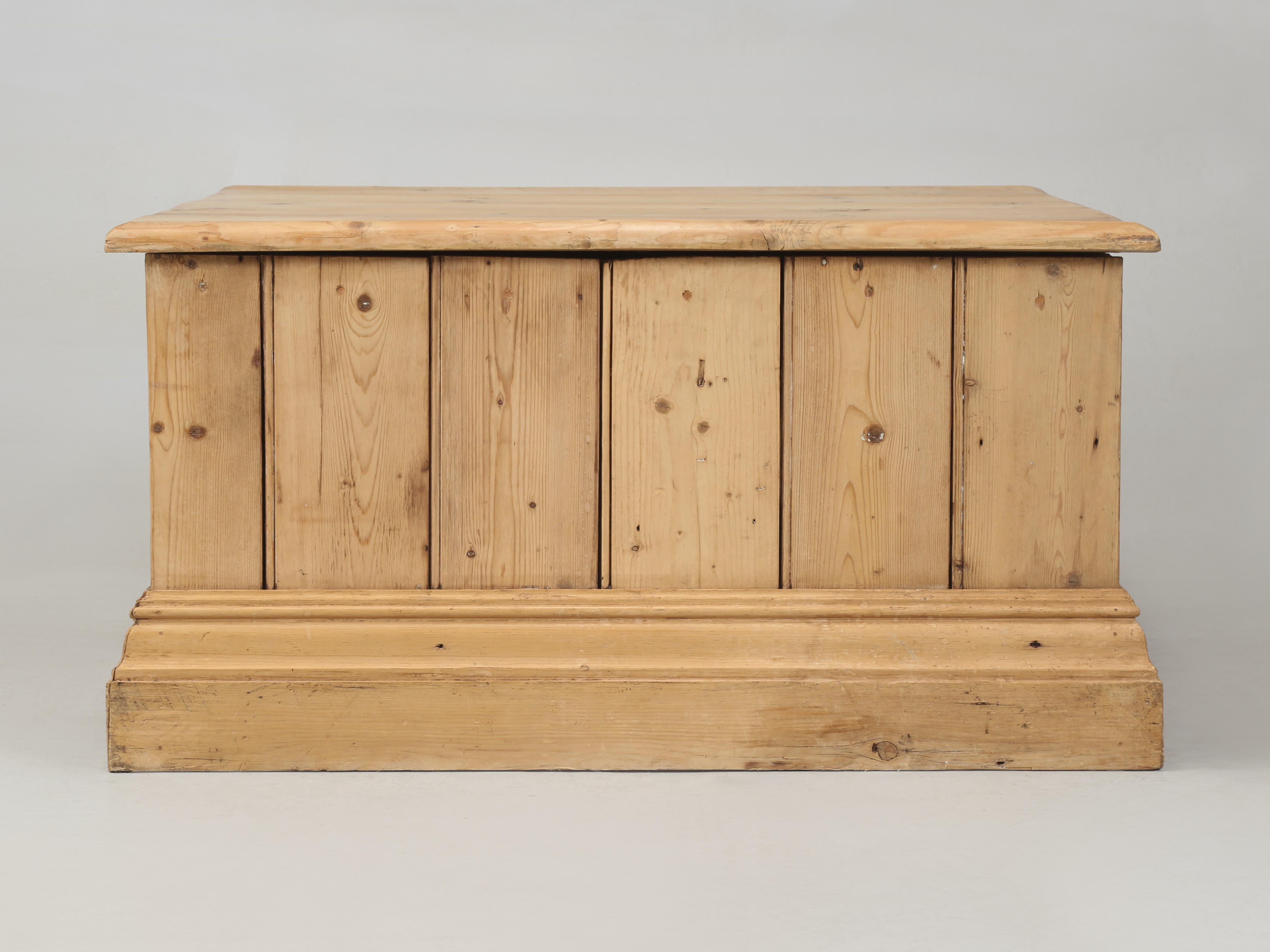 Country Pine Coffee Table Made from Antique English Architects Planning Chest For Sale 11