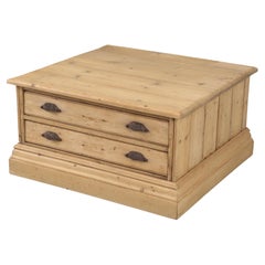 Country Pine Coffee Table Made from Antique English Architects Planning Chest