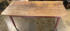 Country Pine Harvest Dining Farm Table with Red Painted Base