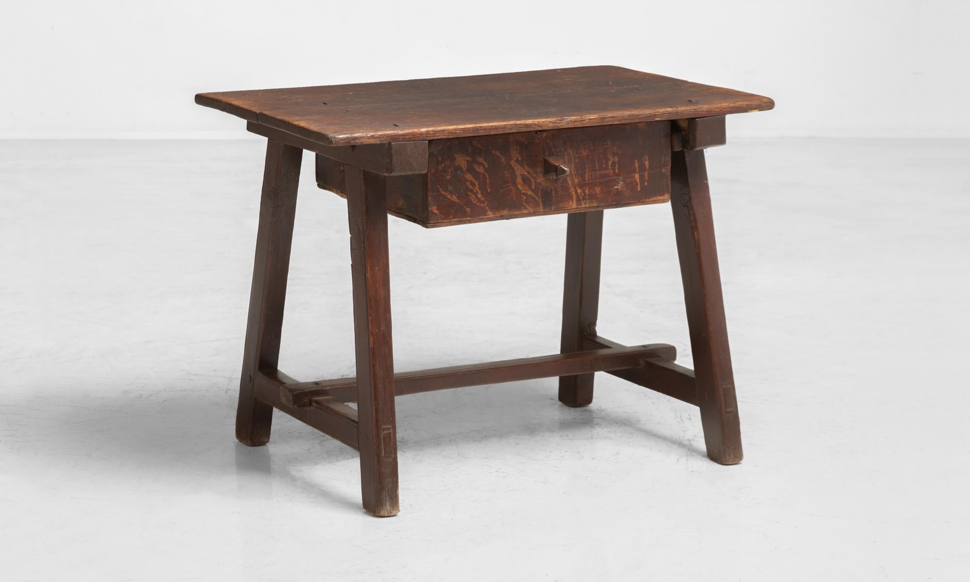 Country Pine Table, Spain, circa 1840

Simple construction includes a pull-out drawer and wonderful patina.