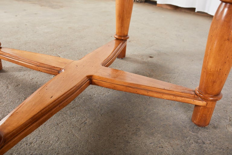 Country Provincial Style Round Pine Dining Table at 1stDibs round