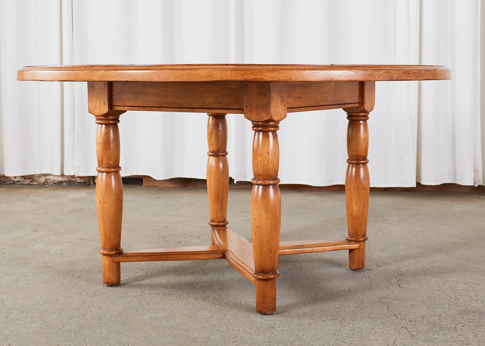 American Country Provincial Style Round Pine Dining Table