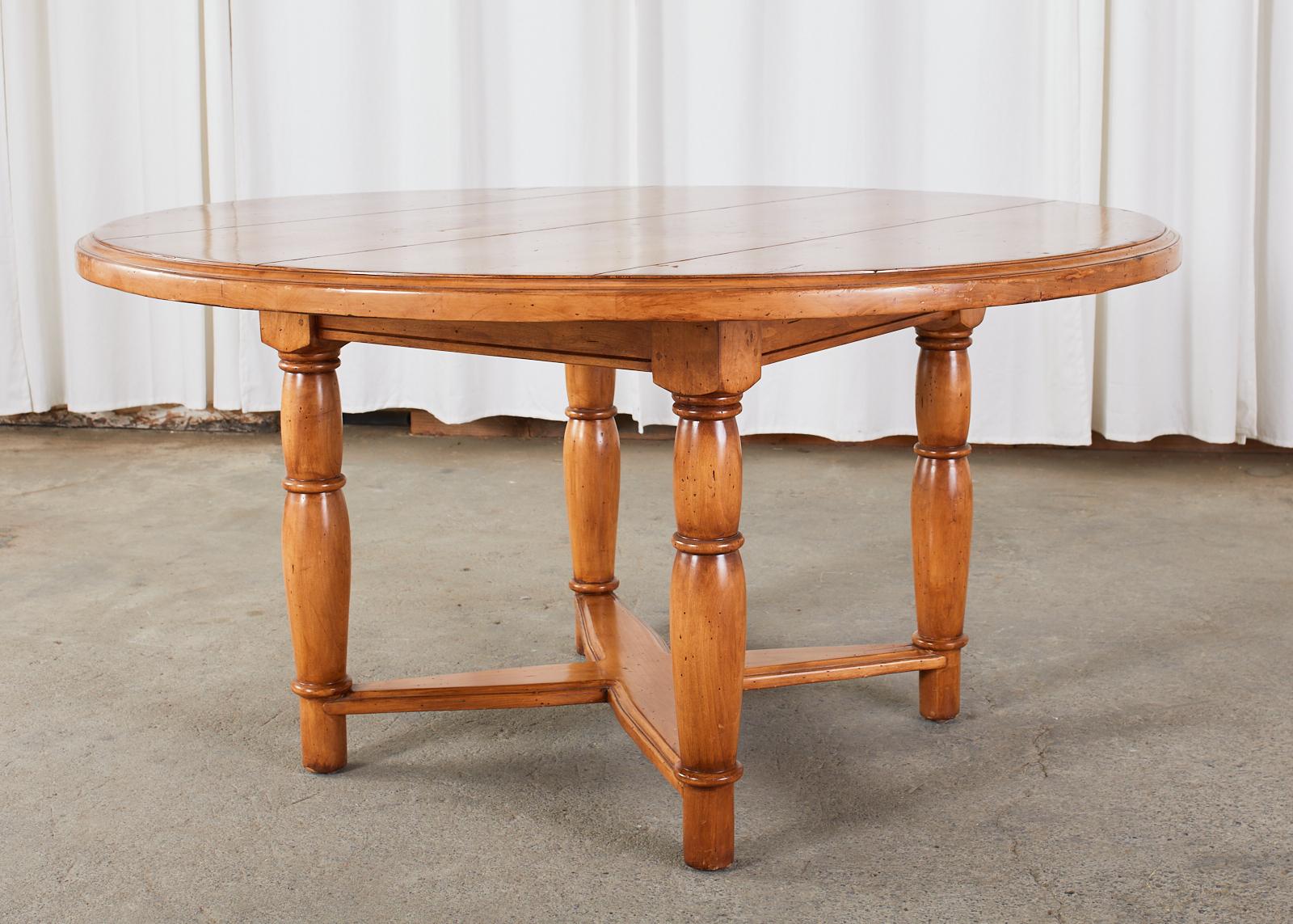 Hand-Crafted Country Provincial Style Round Pine Dining Table