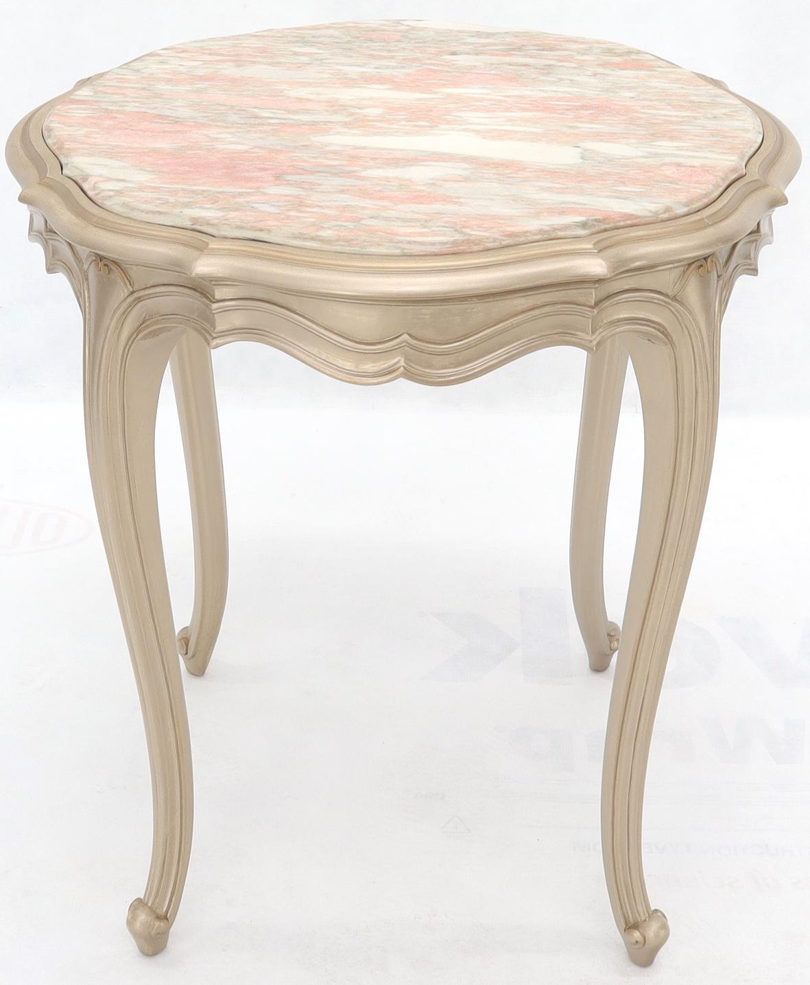 Country Provincial Tall Legs Silber vergoldet Marmor-Top-Lampe Tischfuß (Moderne der Mitte des Jahrhunderts) im Angebot