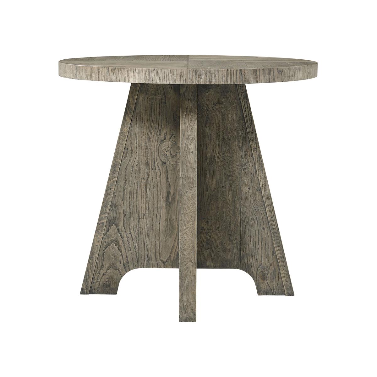 Vietnamese Country Rustic Greyed Oak Side Table For Sale