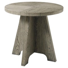 Table d'appoint rustique en chêne grisé