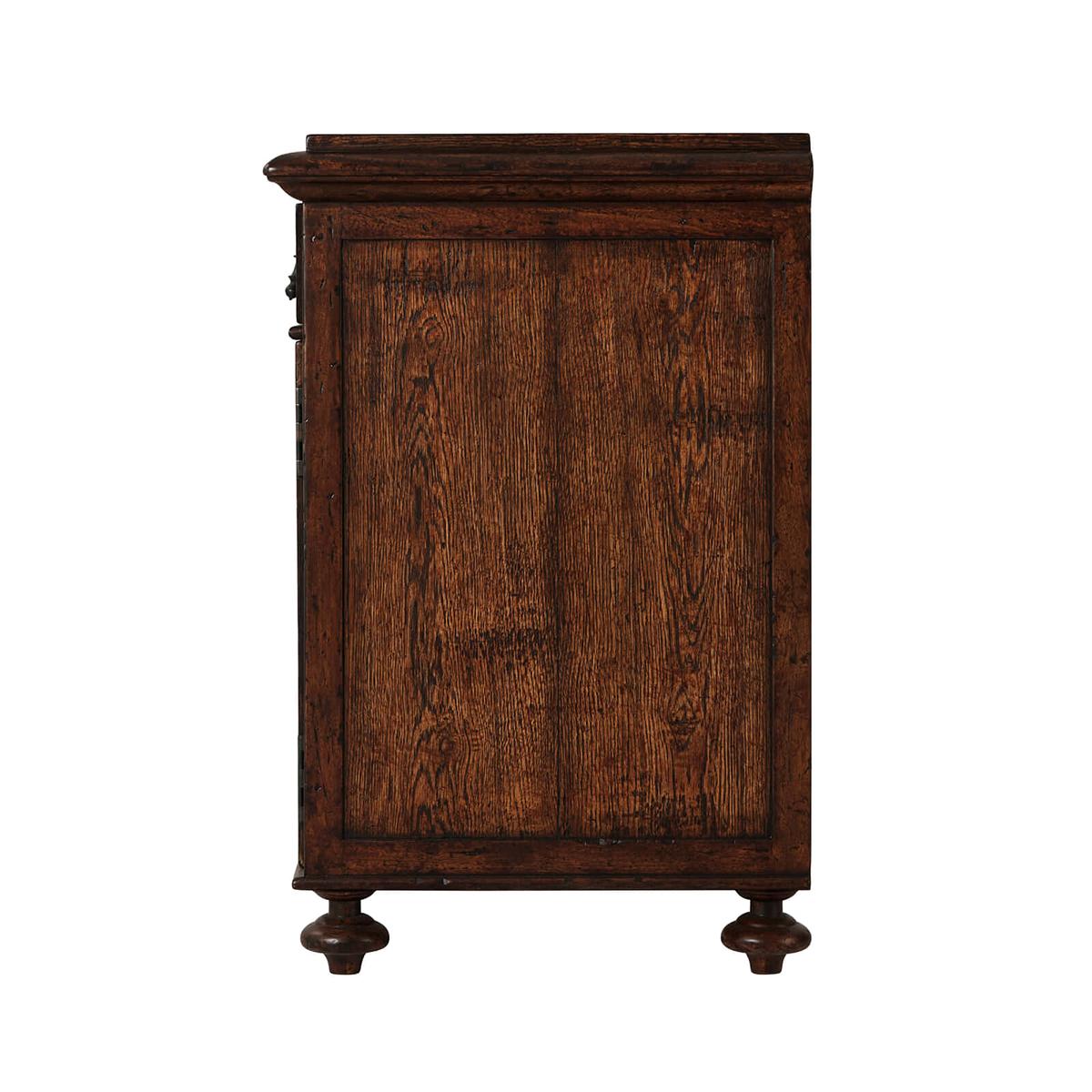 Contemporary Country Rustic Oak Bedside Table For Sale