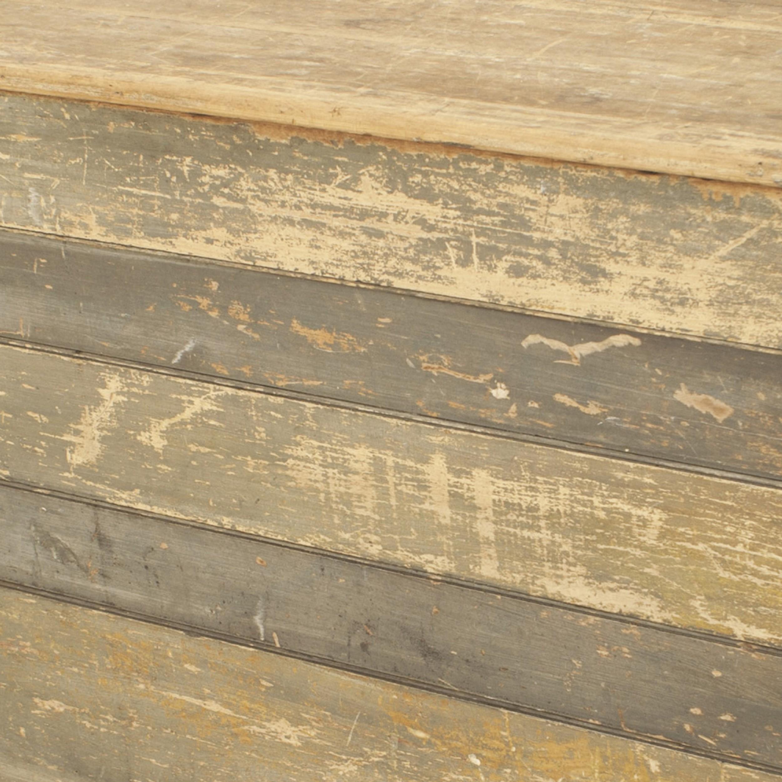 American Country Rustic verwittert blau lackiert große Getreidekiste Container / Boden Kofferraum mit einem Flip-Top